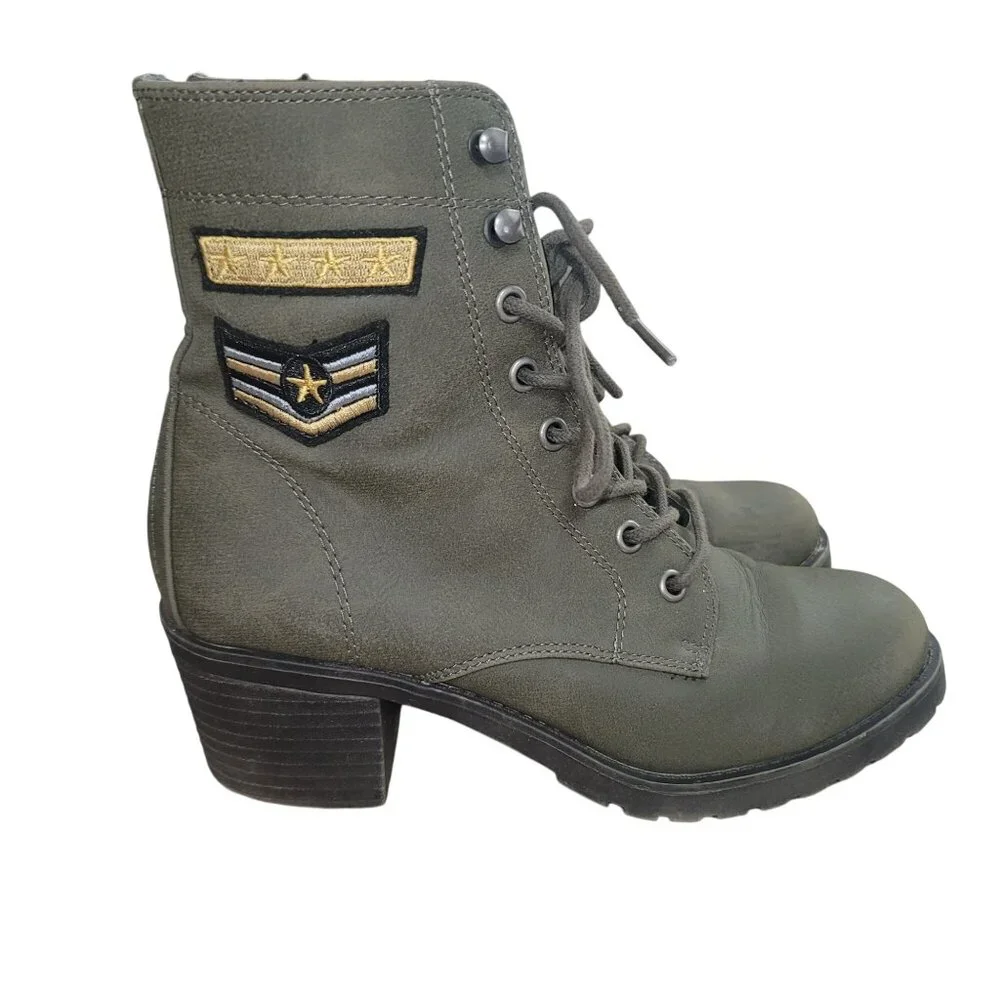 Madden NYC Klarra-P Ankle‎ Combat Boots Army Women's Sz 7 Y2K Military Gorpcore